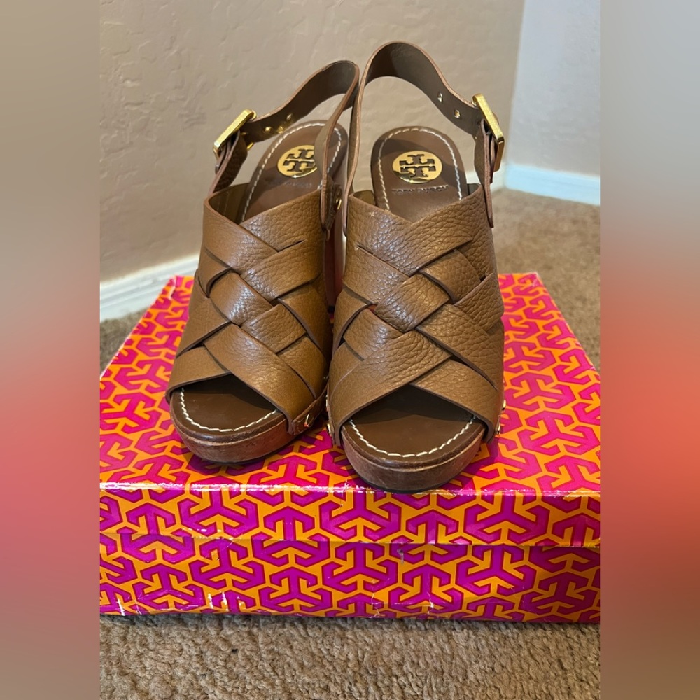 Tory Burch Leather Slingback Sandals